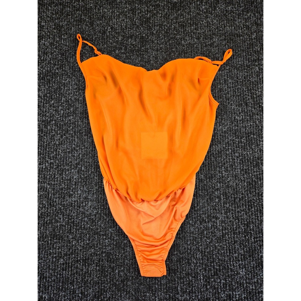 Missguided Cowl Front Strappy Bodysuit Rust Orange US 6 NWT 10140995003‎